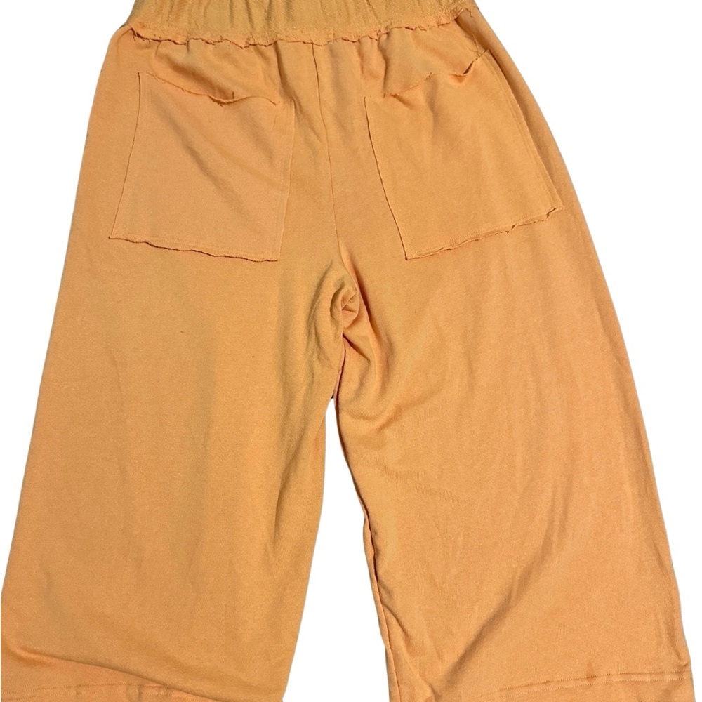 FREE PEOPLE BEACH Cropped Wide Leg Orange Pants - Size XL NWOT - Picture 3 of 5